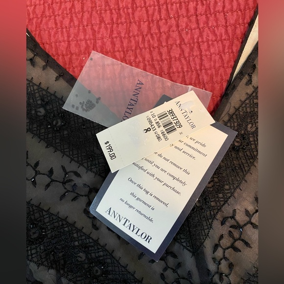 🆕 NWT Ann Taylor Silk Beaded Cocktail Black Dress. Size 8 - Picture 4 of 8